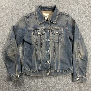 Vintage Gap Denim Jacket Womens Medium Acid Wash Pockets Stretch Y2K‎ Trucker